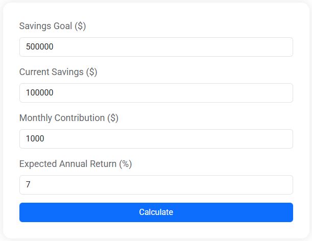 Savings Goal Calculator